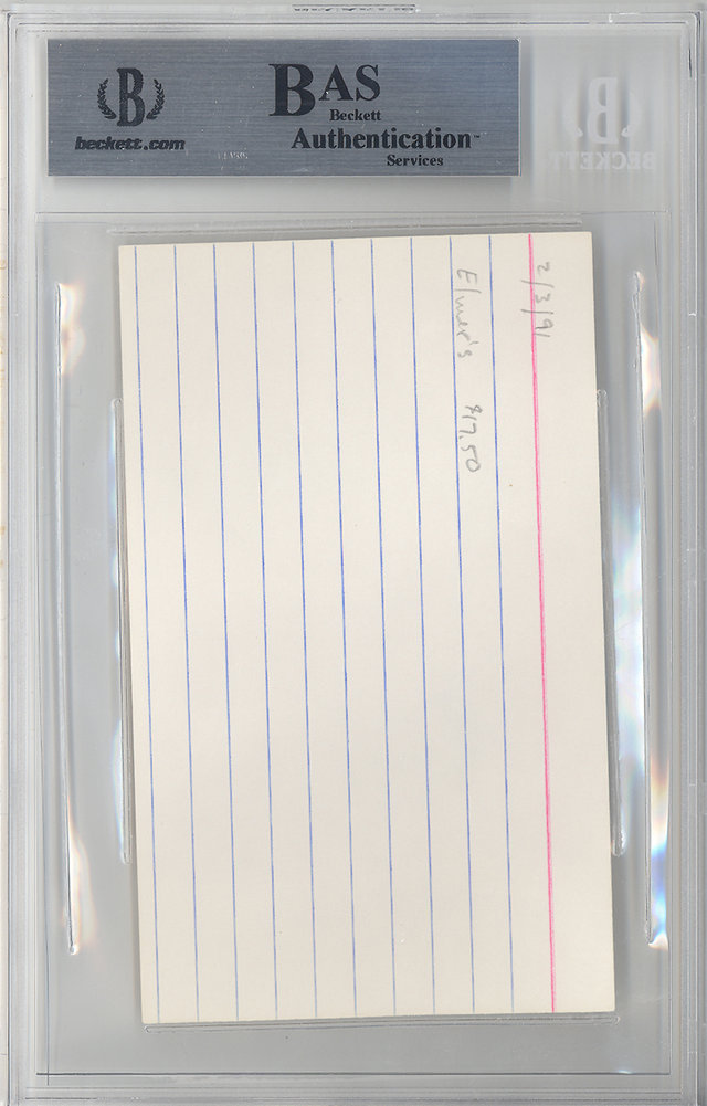 Lloyd Waner Autographed 3X5 Index Card Pittsburgh Pirates Beckett Beckett Image a