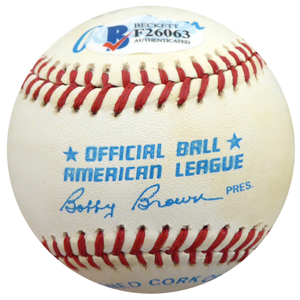 Lou Boudreau Autographed Official Al Baseball Cleveland Indians Beckett Beckett Image a