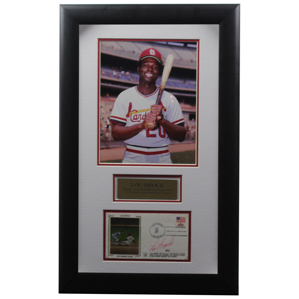 Lou Brock Autographed Signed Framed First Day Cover - Certified Authentic Image a