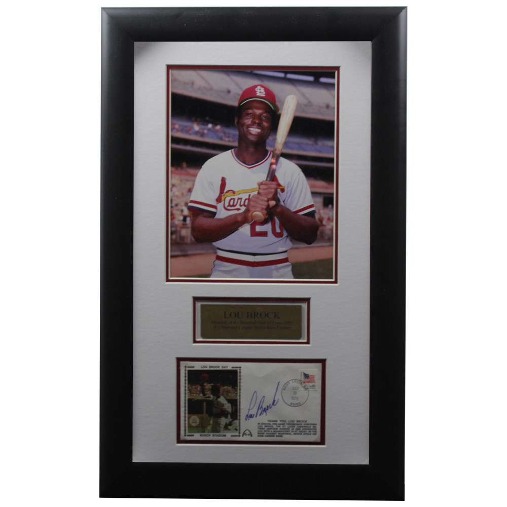 Lou Brock Autographed Signed Framed First Day Cover - Certified Authentic Image a