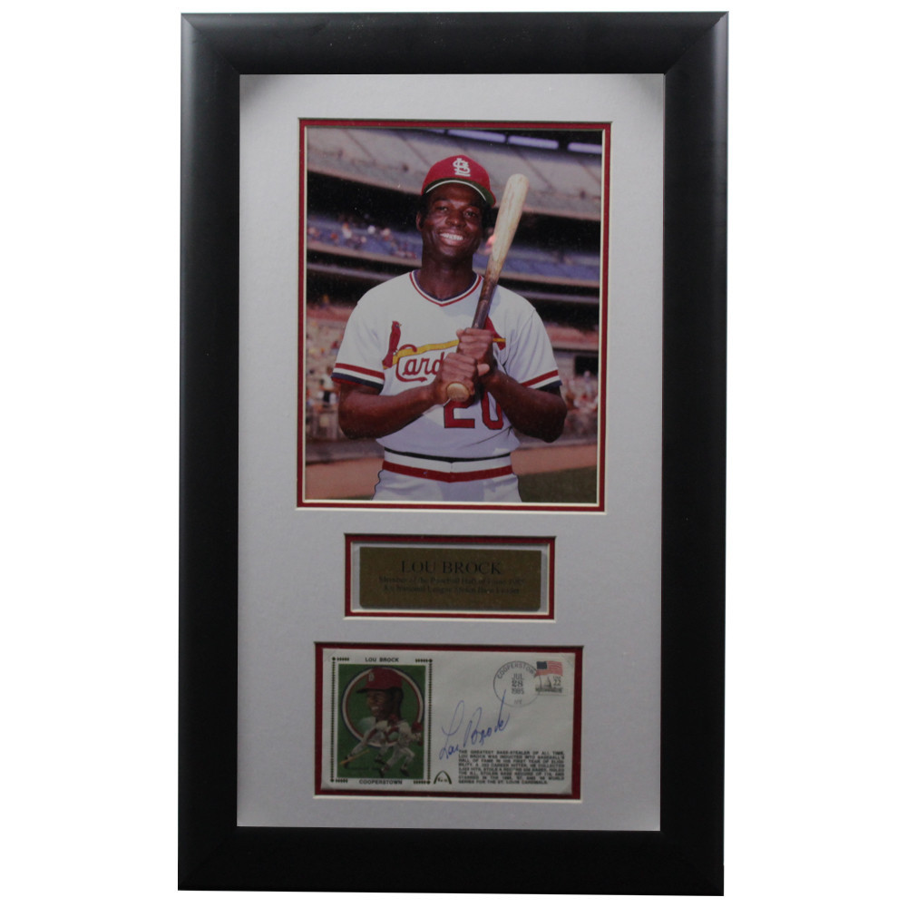 Lou Brock Autographed Signed Framed First Day Cover - Certified Authentic Image a