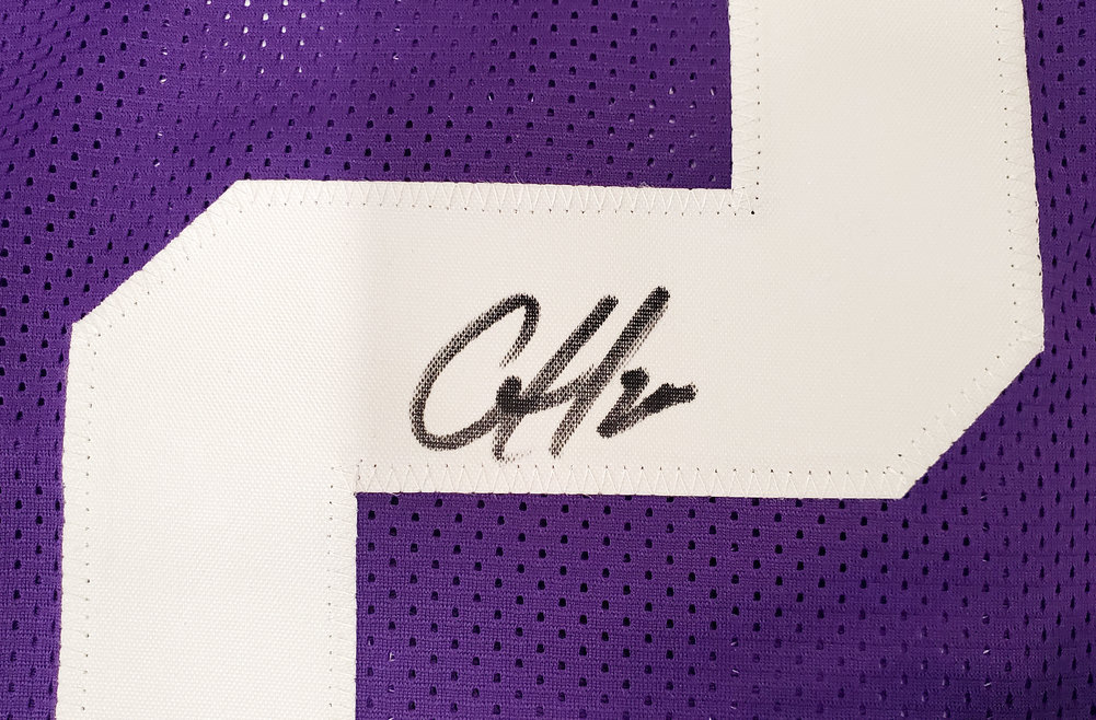 LSU Tigers Clyde Edwards-Helaire Autographed Purple Jersey Beckett Beckett Image a