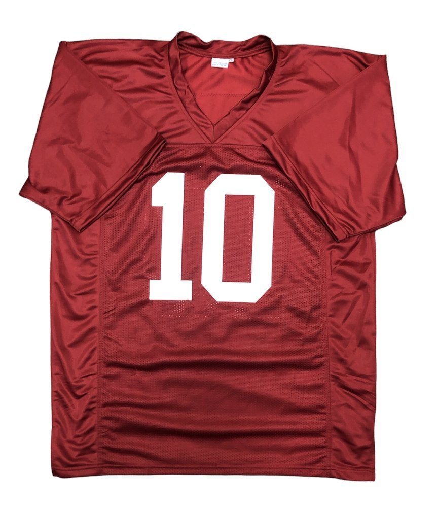 Mac Jones Signed Alabama Crimson Tide Custom #10 Crimson Jersey - Beckett QR Image a