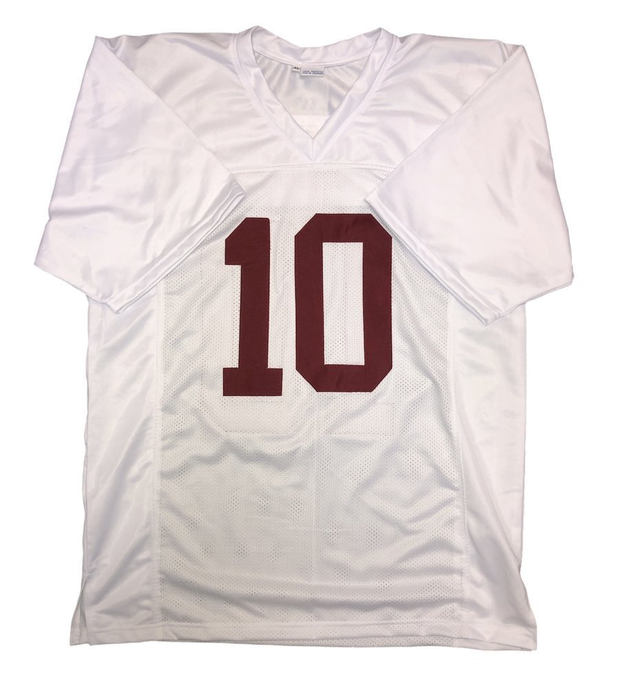 Mac Jones Signed Alabama Crimson Tide Custom #10 White Jersey - Beckett QR Image a