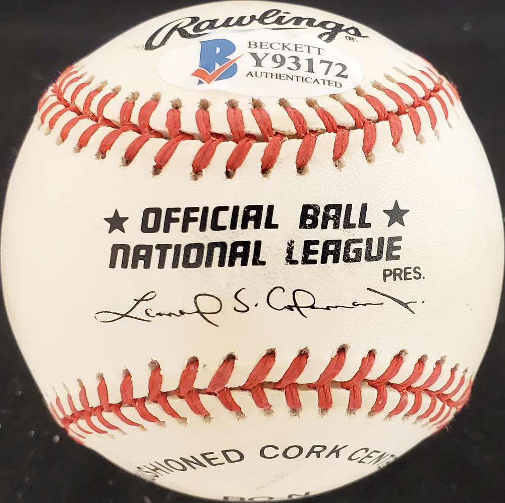 Mace Brown Autographed Official Nl Baseball Brooklyn Dodgers Beckett Beckett Image a
