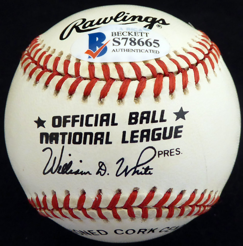 Mace Brown Autographed Official Nl Baseball Brooklyn Dodgers Beckett Beckett Image a