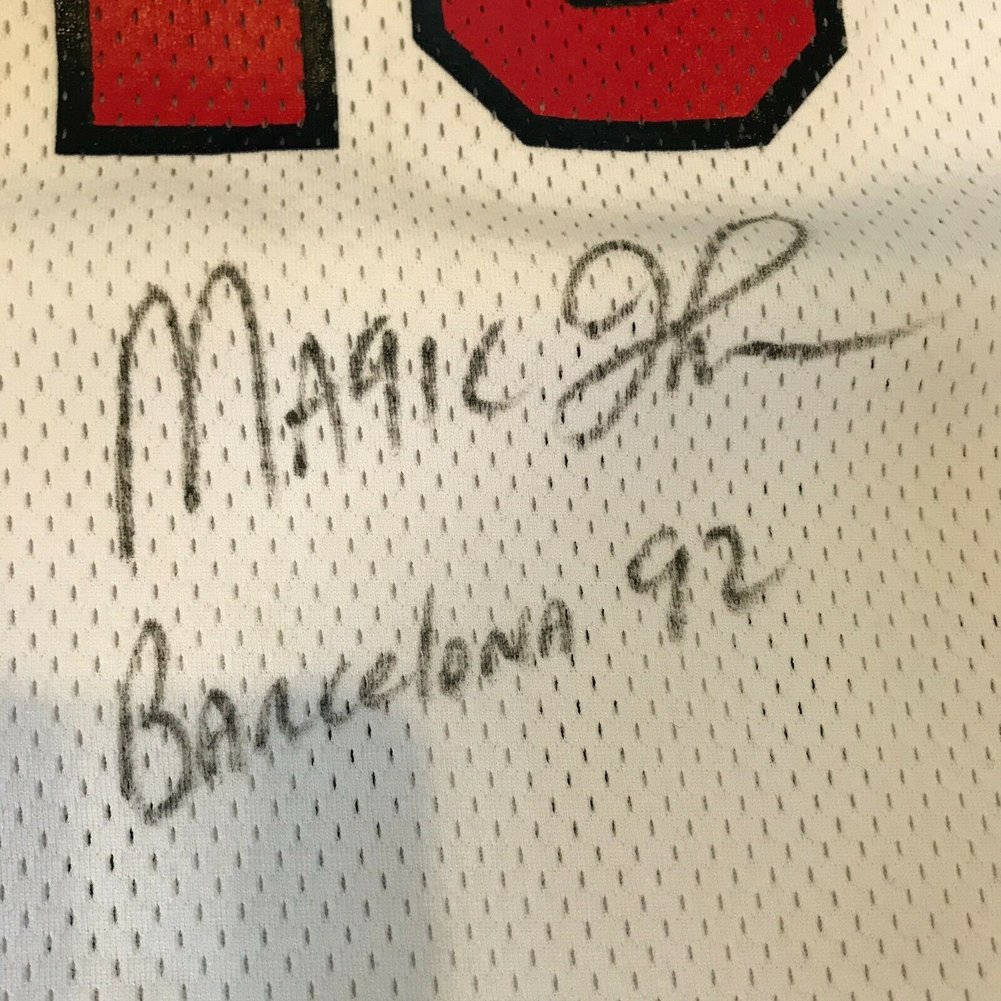 Magic Johnson Autographed Signed 1992 Game Used Team Usa Olympics Jersey JSA COA Image a