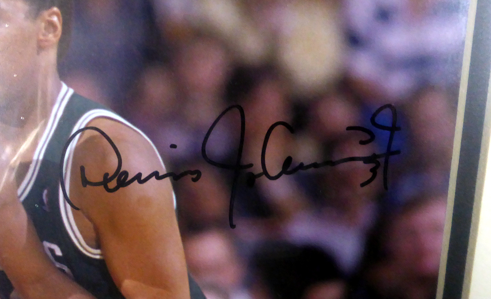Magic Johnson & Dennis Johnson Autographed Framed 8X10 Photo PSA/DNA Image a