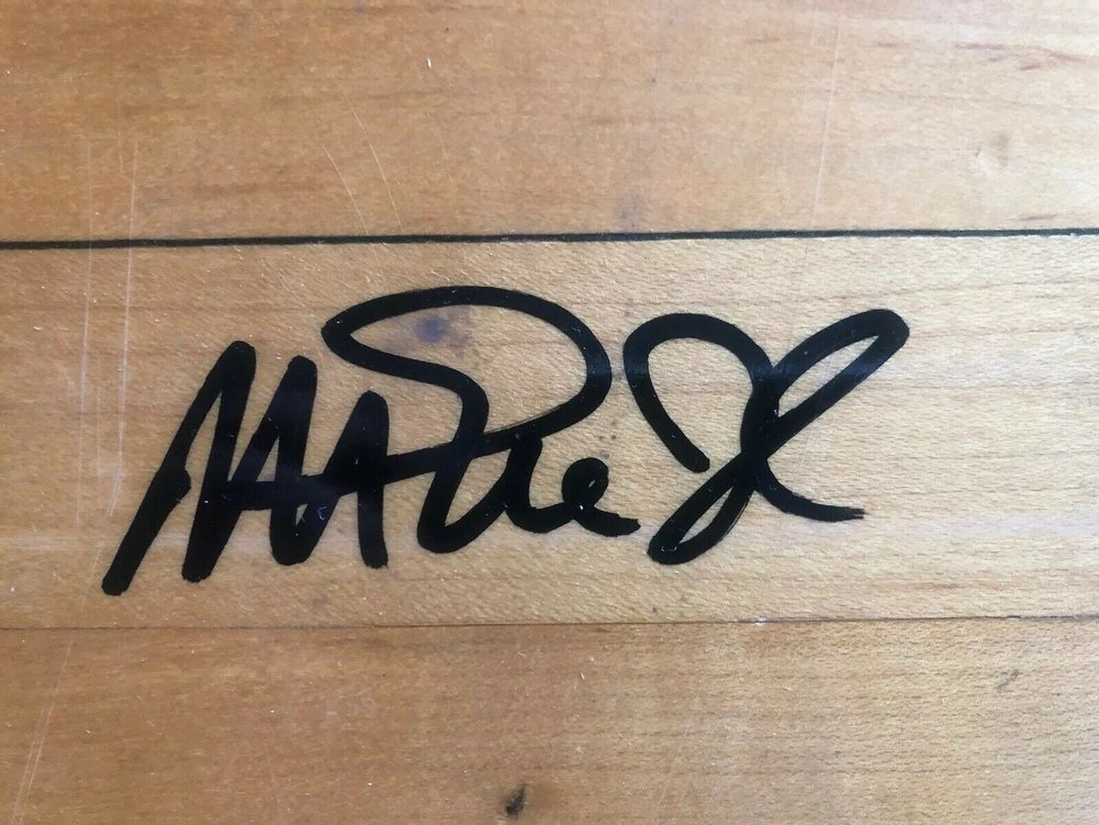 Magic Johnson Autographed Signed Lakers Game Used Forum Floor Beckett Coa Witnessed W Box