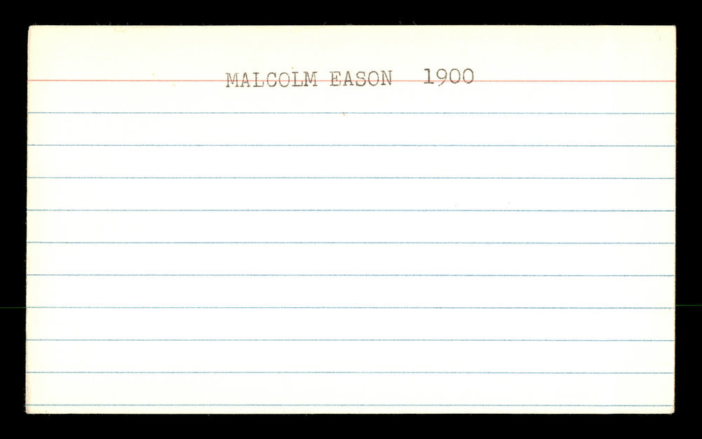 Malcolm W. Eason Autographed 3X5 Index Card Chicago Cubs #174135 Image a