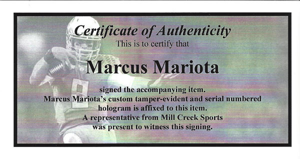 Marcus Mariota Autographed Signed Oregon Ducks Framed White Nike Jersey Mm Holo #89826 Image a