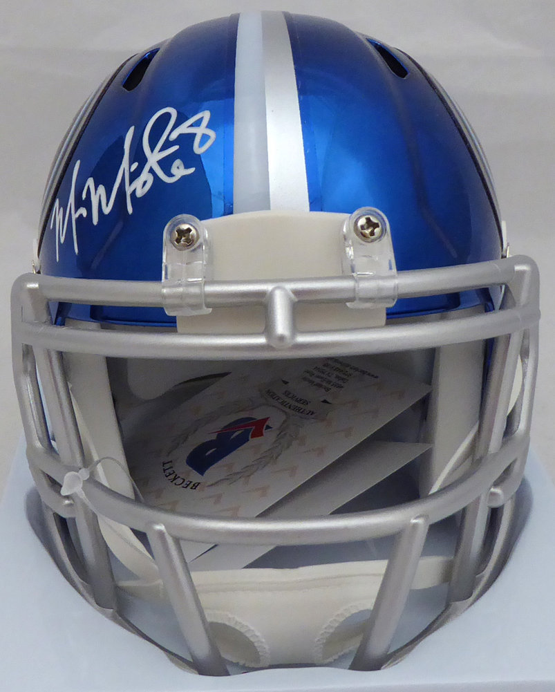 Download Marcus Mariota Autographed Signed Tennessee Titans Blue Chrome Speed Mini Helmet Memorabilia Beckett Authentic PSD Mockup Templates