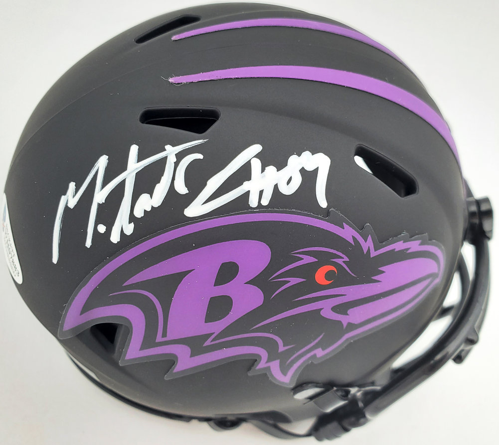 Mark Andrews Autographed Signed Baltimore Ravens Eclipse Black Speed Mini Helmet Beckett Beckett Image a