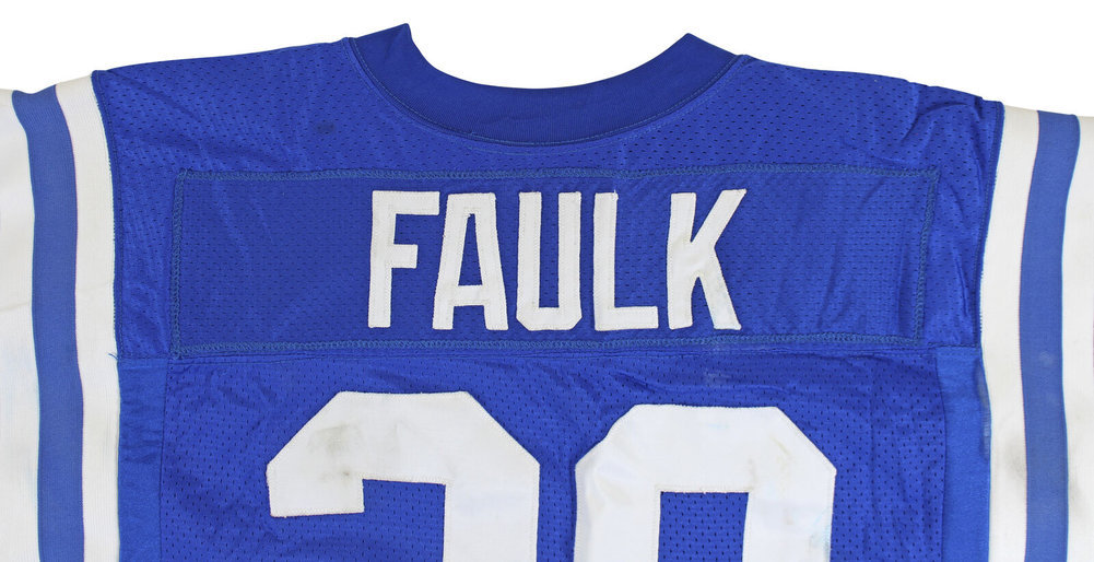 Marshall Faulk Autographed Signed Colts 95 Game Worn Wilson Size 46 Jersey Mears & Beckett Image a
