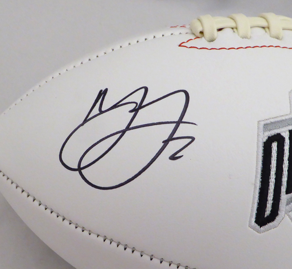 Marshon Lattimore Autographed Ohio State Buckeyes White Logo Football Beckett Beckett Image a