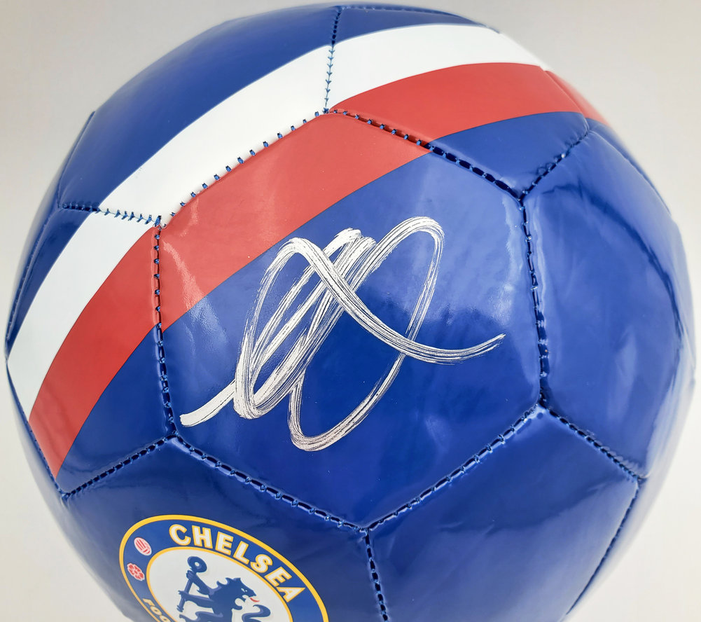 Mason Mount Autographed Blue Nike Soccer Ball Chelsea F.C. Beckett Beckett Image a