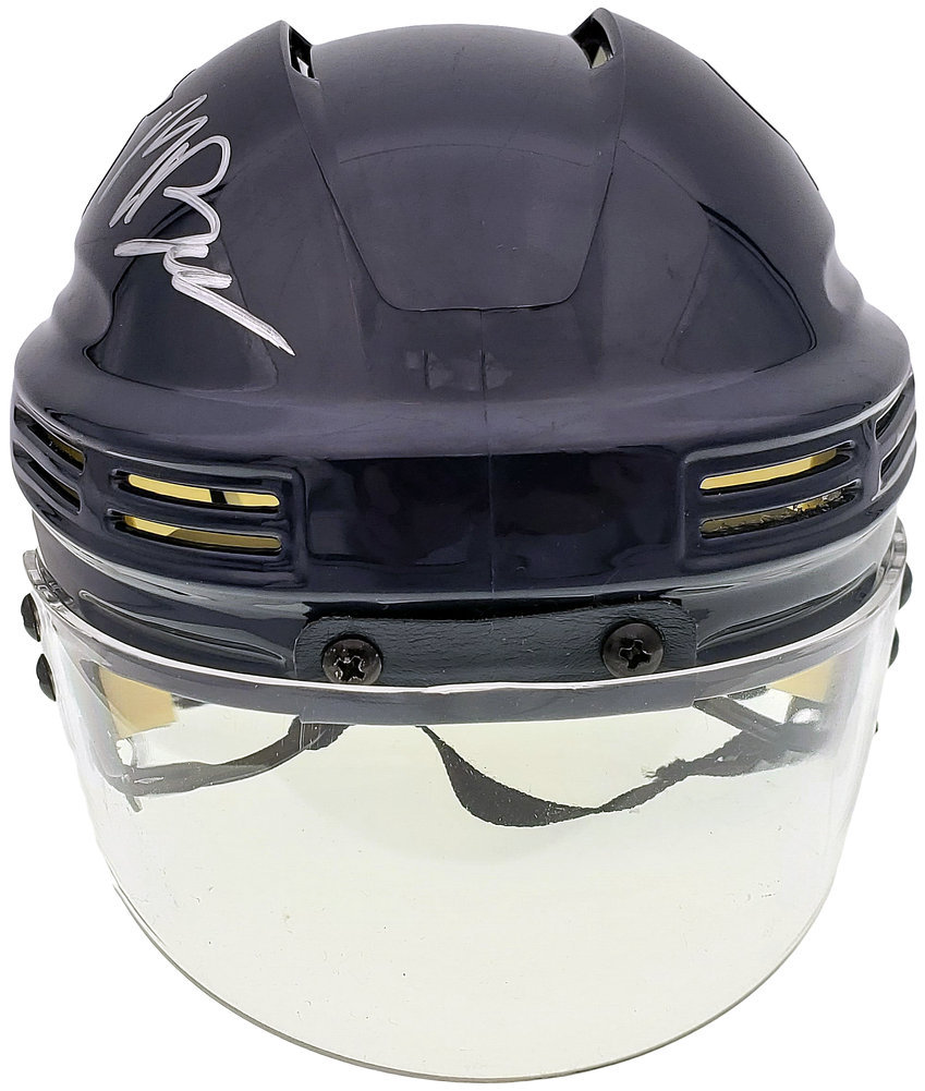 Matty Beniers Autographed Seattle Kraken Blue Mini Helmet Fanatics Holo #197214 Image a