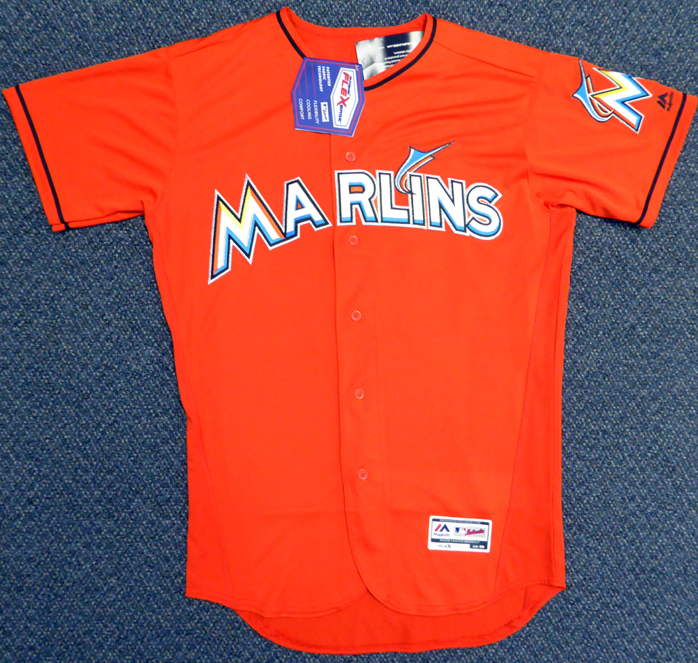 Ichiro Autographed Signed Miami Marlins Orange Majestic Authentic Flex ...