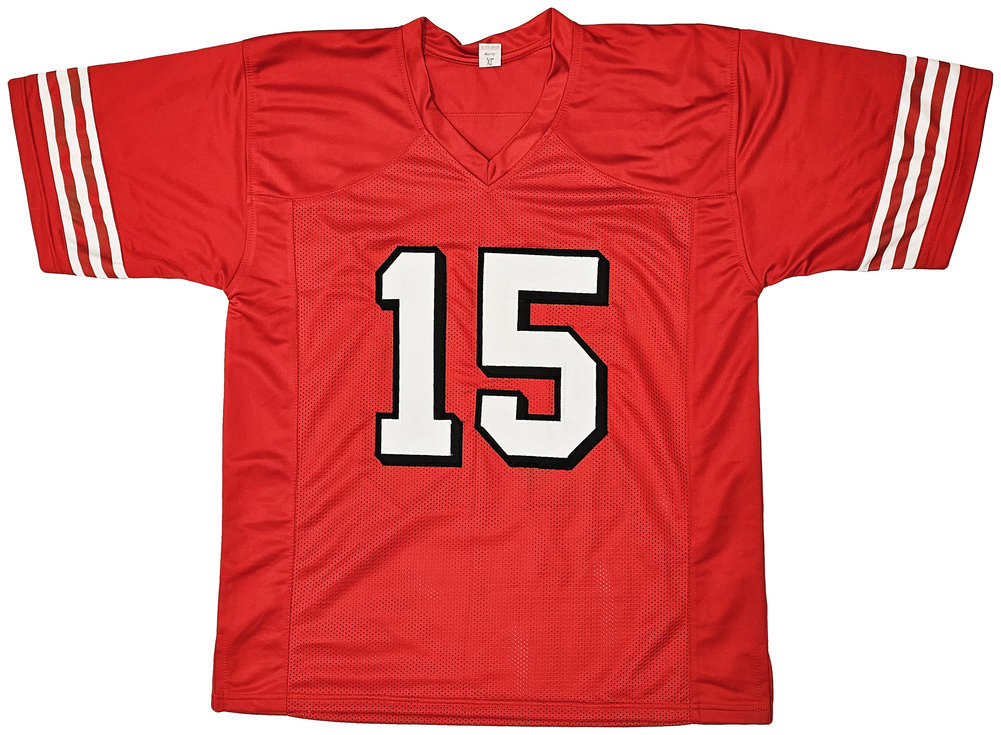 San Francisco 49Ers Michael Crabtree Autographed Red Jersey Beckett Beckett Witness #215668 Image a