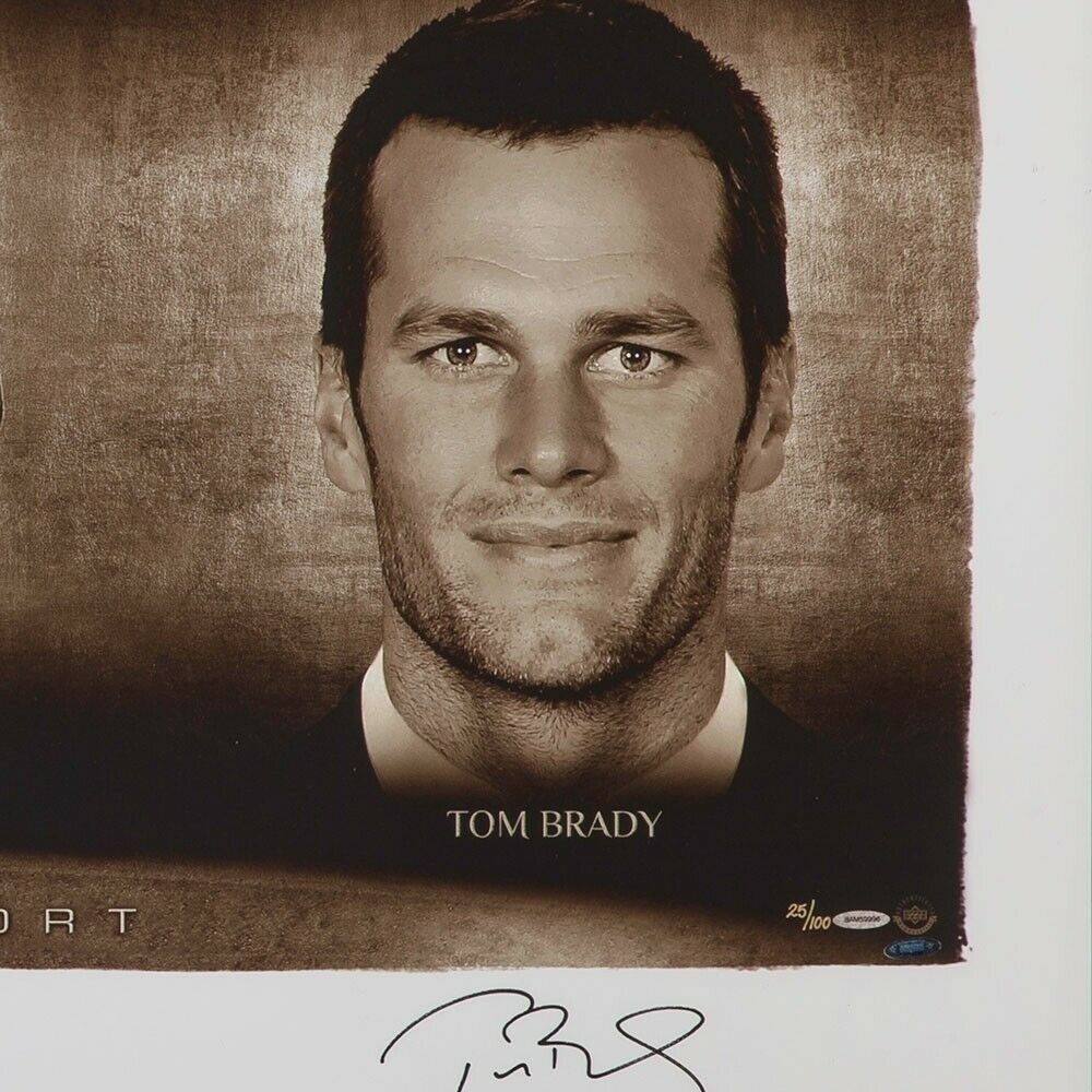 Michael Jordan Autographed Signed Gretzky Tom Brady 24X48 Framed Lithograph #/100 UDA Image a