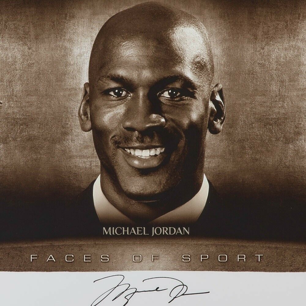 Michael Jordan Autographed Signed Gretzky Tom Brady 24X48 Framed Lithograph #/100 UDA Image a