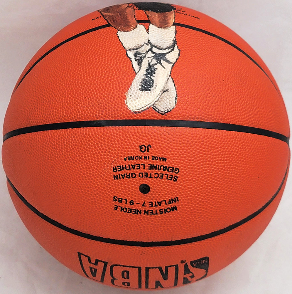 Michael Jordan Autographed Signed Spalding Leather Hand Painted Basketball Chicago Bulls JSA Image a