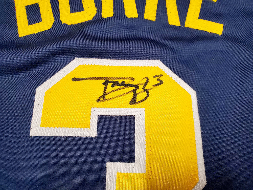 Michigan Wolverines Trey Burke Autographed Blue Jersey PSA/DNA Image a