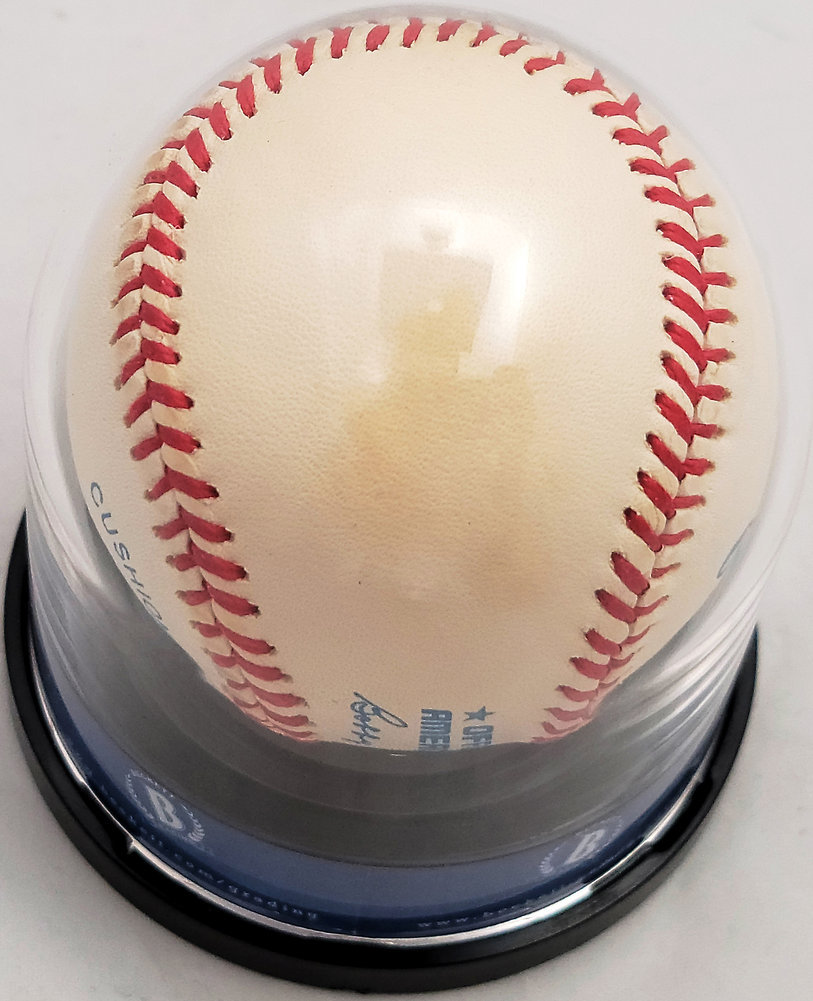 Mickey Manlte Autographed Signed Official Al Baseball New York Yankees Auto Grade Gem Mint 10 Beckett Beckett Image a