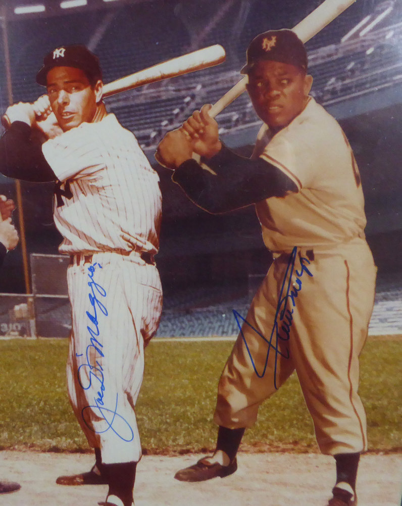 Mickey Mantle, Joe Dimaggio & Ted Williams Autographed Framed 16X20 Photo JSA Image a