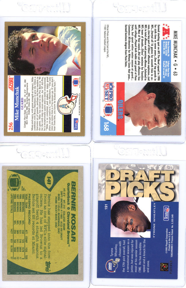 Mike Munchak Autographed 1991 Pro Set Card #168 Houston Oilers #134626 Image a