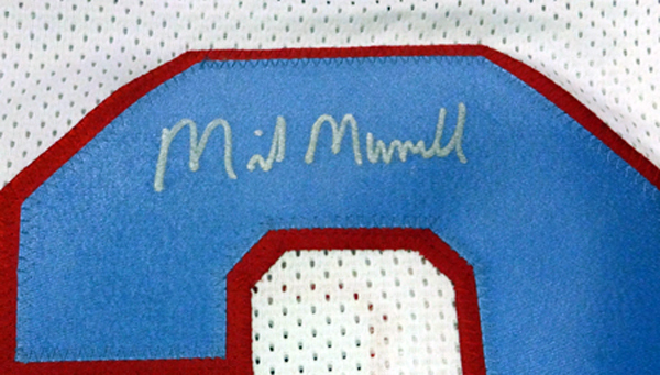 Houston Oilers Mike Munchak Autographed White Jersey "HOF 2001" PSA/DNA Image a