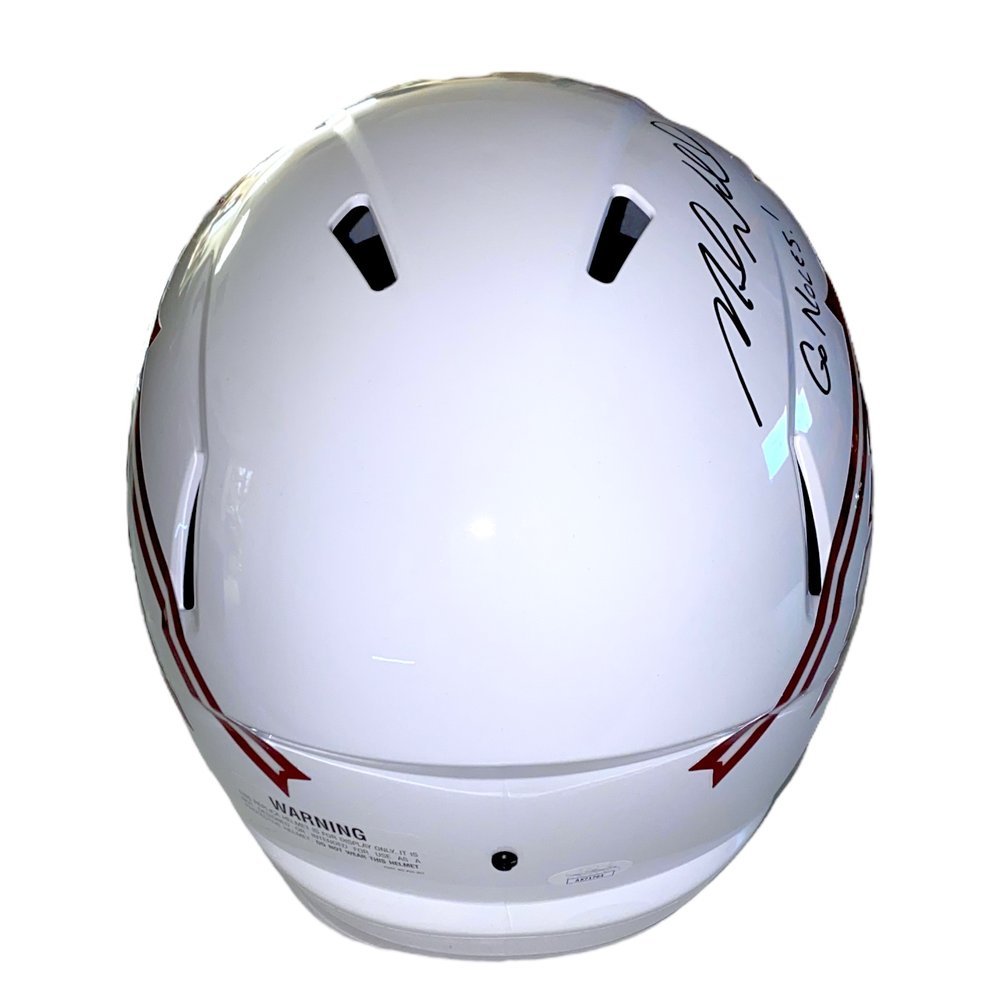 Mike Norvell Autographed Signed Florida State Seminoles Riddell Full Size Alt White Speed Replica Helmet w/Go Noles! Image a