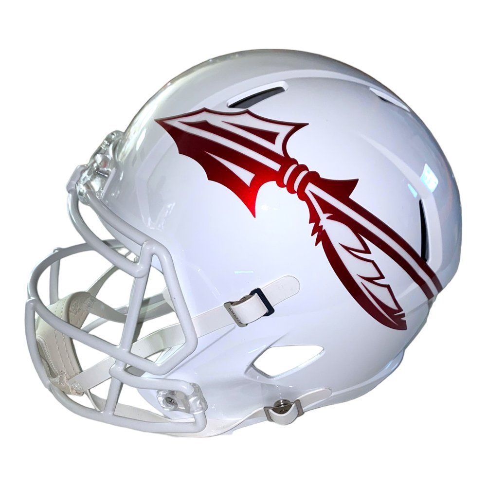 Mike Norvell Autographed Signed Florida State Seminoles Riddell Full Size Alt White Speed Replica Helmet w/Go Noles! Image a