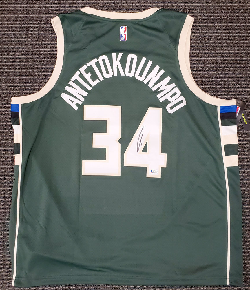 Bucks Giannis Autographed Signed Milwaukee Antetokounmpo Green Nike