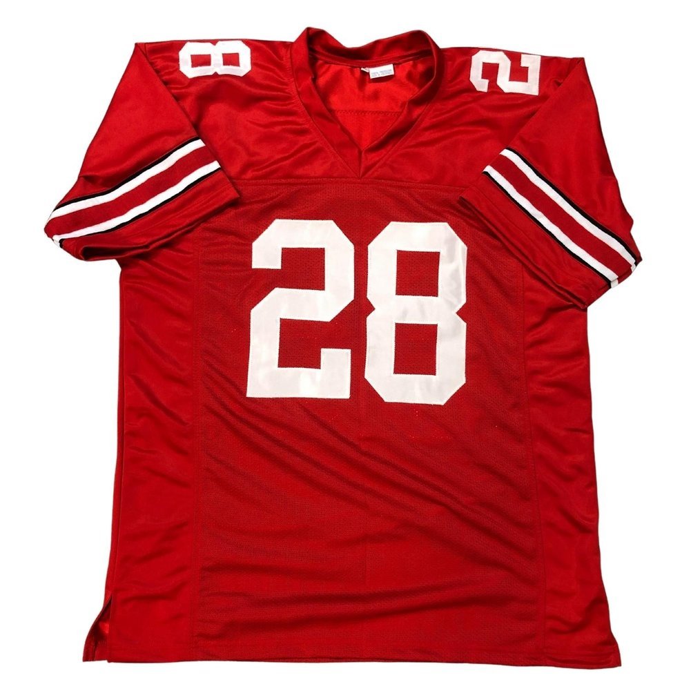 Miyan Williams Signed Ohio State Buckeyes Custom Red #28 Jersey - JSA Image a