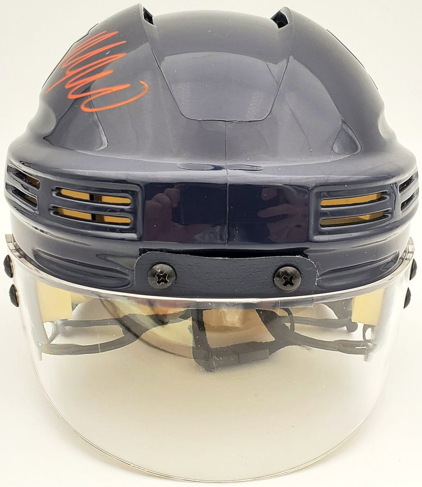 Morgan Geekie Autographed Seattle Kraken Blue Mini Helmet Fanatics Holo #197085 Image a