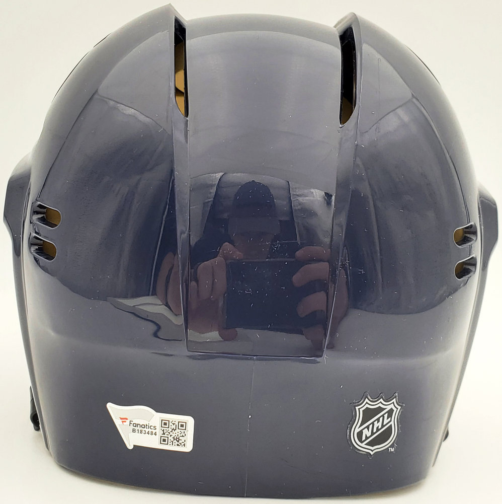 Morgan Geekie Autographed Seattle Kraken Blue Mini Helmet Fanatics Holo #197085 Image a