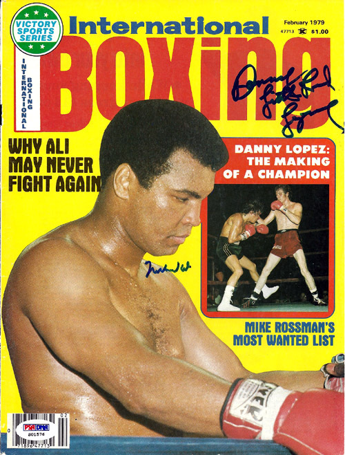 Muhammad Ali and Danny Lopez Autographed Signed Magazine Cover - PSA/DNA Certified Image a