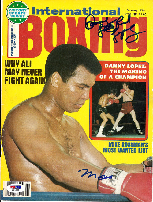 Muhammad Ali and Danny Lopez Autographed Signed Magazine Cover - PSA/DNA Certified Image a