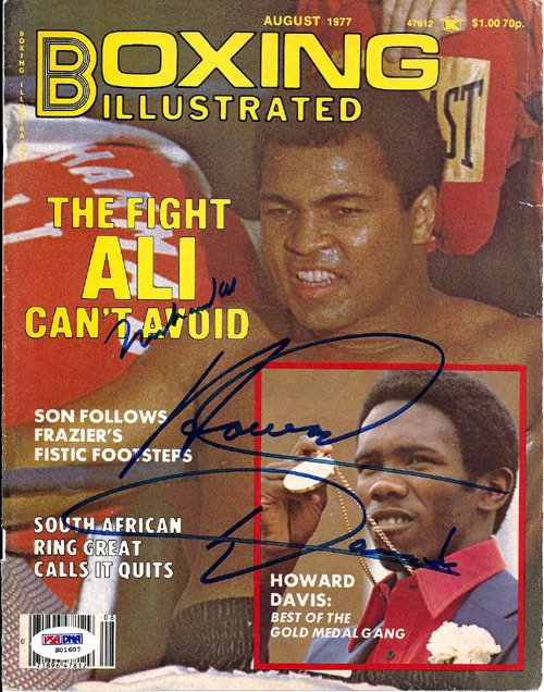 Muhammad Ali and Howard Davis Autographed Signed Magazine Cover - PSA/DNA Certified Image a