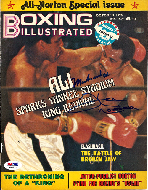 Muhammad Ali and Ken Norton Autographed Signed Magazine Cover - PSA/DNA Certified Image a