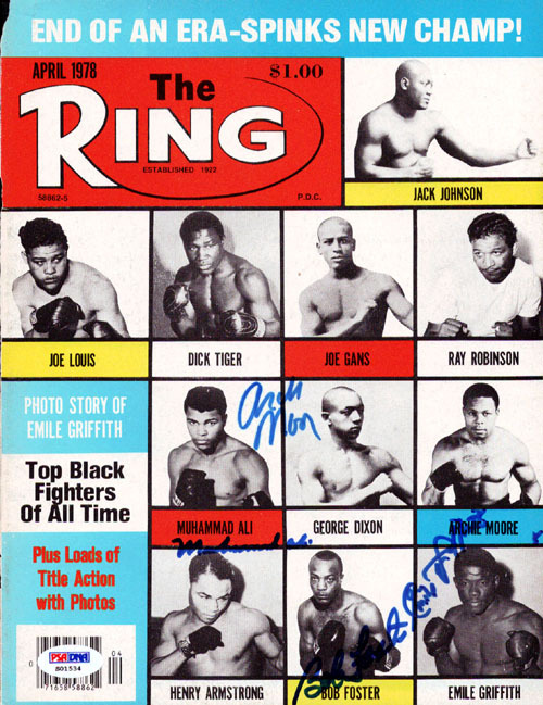 Muhammad Ali and Others Autographed Signed Magazine Cover - PSA/DNA Certified Image a