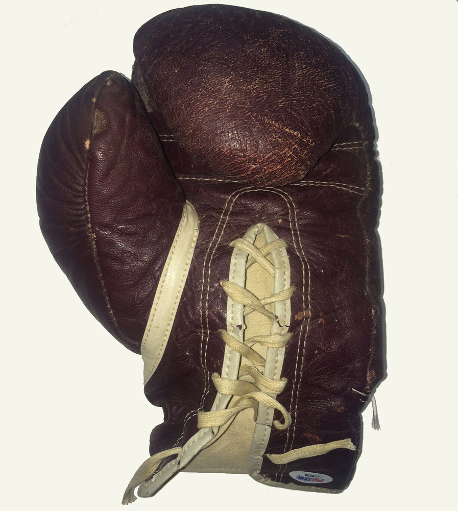 Muhammad Ali Autographed Signed Cassius Clay Boxing Glove Inscribed With Drawings 1/1 PSA Auto Image a
