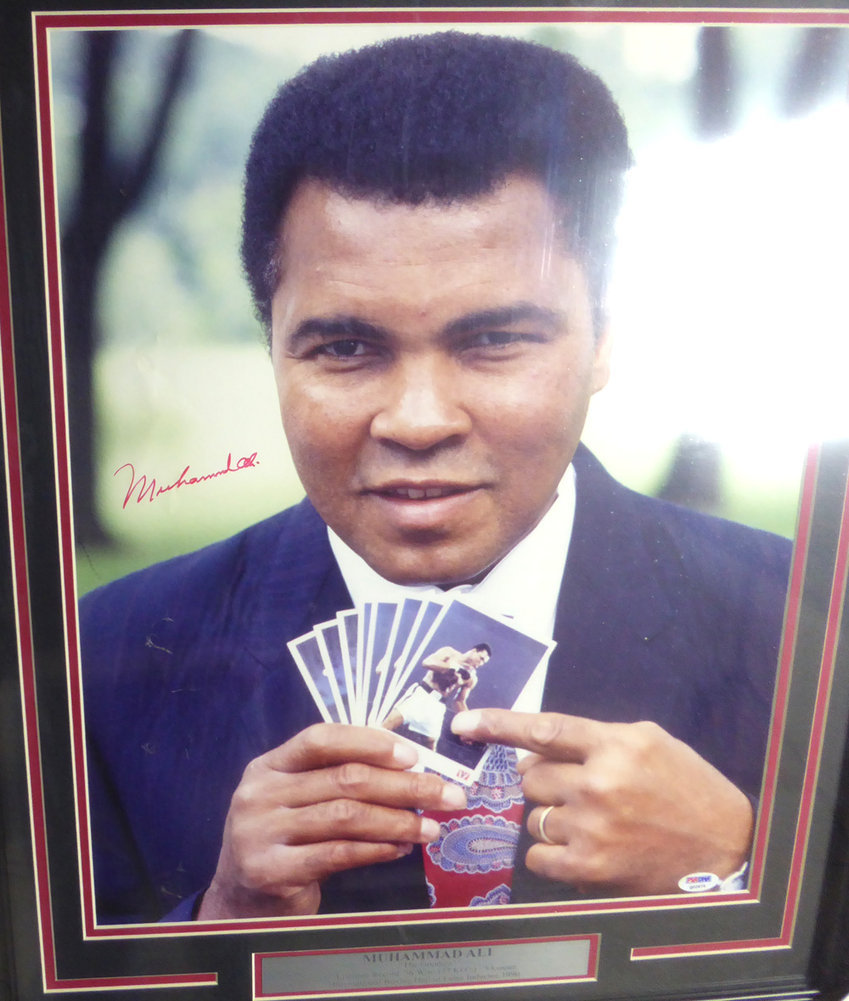 Muhammad Ali Autographed Signed Framed 16x20 Photo Creased - PSA/DNA Authentic Image a