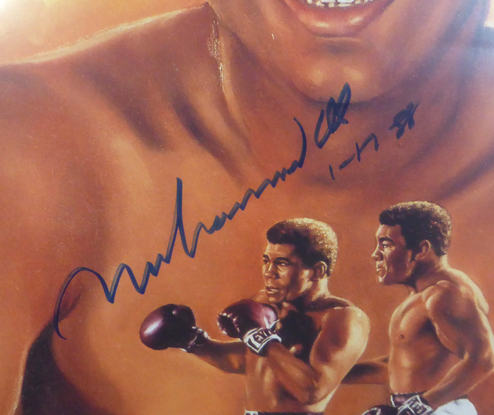 Muhammad Ali Autographed Framed 18X24 Lithograph Photo "1-17-88" PSA/DNA Image a