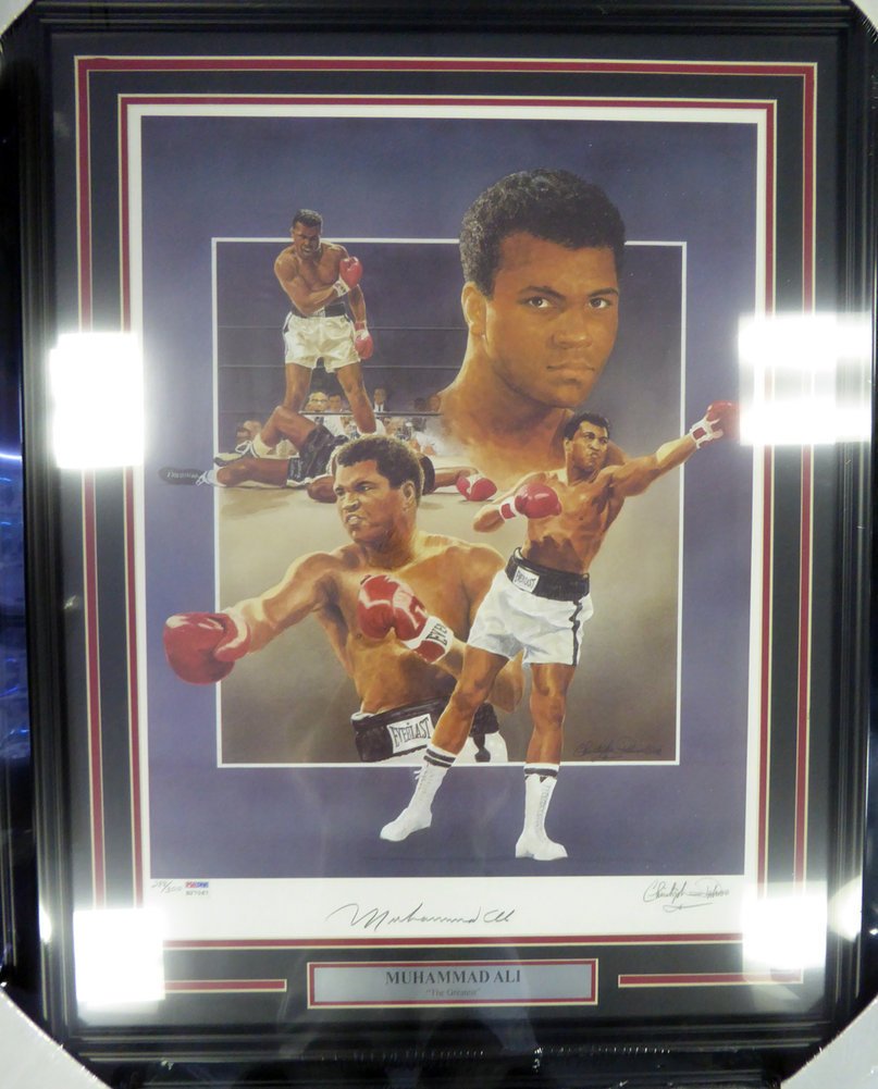 Muhammad Ali Autographed Signed Framed 18x24 Lithograph Photograph Auto Grade 10 - PSA/DNA Certified Image a