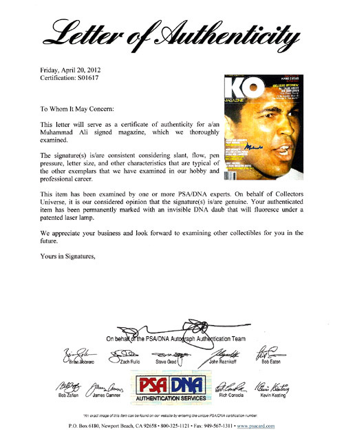 Muhammad Ali Autographed Signed Magazine Cover - PSA/DNA Certified Image a