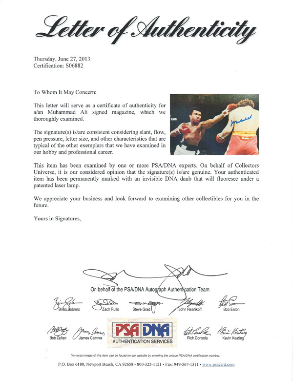 Muhammad Ali Autographed Sports Illustrated Magazine PSA/DNA Image a