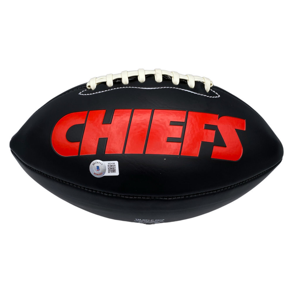 Neil Smith Autographed Kansas City Chiefs Black Football - Beckett Authentic Image a