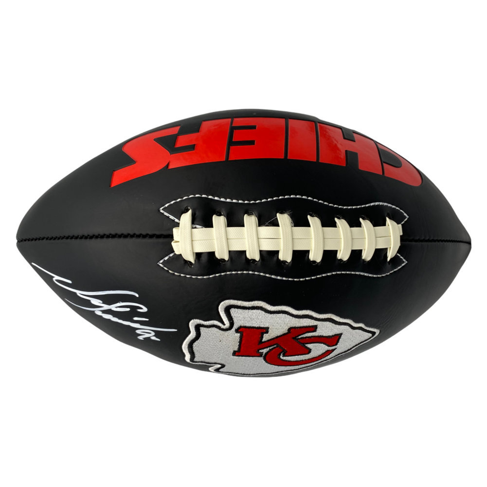Neil Smith Autographed Kansas City Chiefs Black Football - Beckett Authentic Image a
